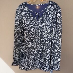 NEW WOMEN’S BOHO LONG SLEEVE FLORAL PRINT CHIFFON BLOUSE V NECK BUTTON FRONT XL